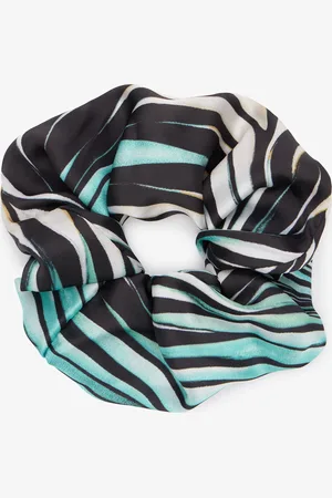 Roberto Cavalli Scrunchie In Seta Stampa Ray Of Sea
