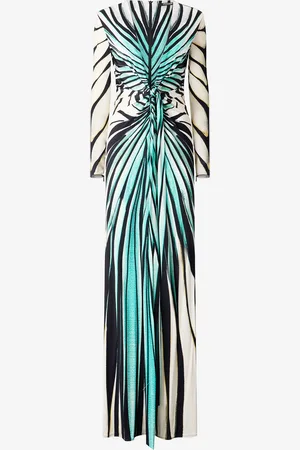 Roberto Cavalli Ray Of Sea Stampa Abito Maxi