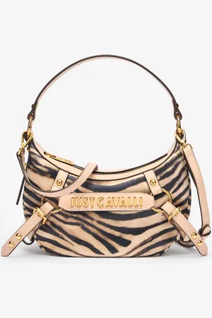 Roberto Cavalli Borsa Hobo Con Stampa Tiger Skin E Logo