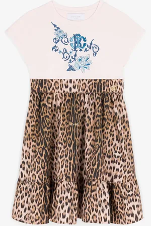 Roberto Cavalli Abito con Monogram RC e stampa Leopard
