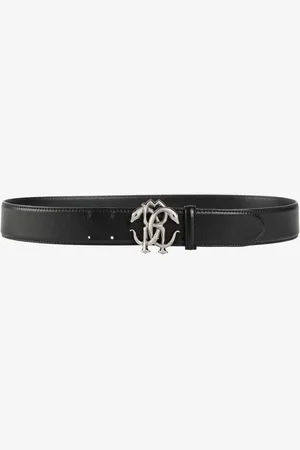 Roberto Cavalli Cintura in pelle con Monogram Mirror Snake