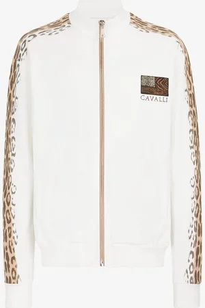 Roberto Cavalli Giacca sportiva con applicazione Animalier Patchwork