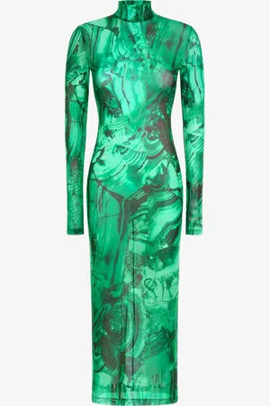 Roberto Cavalli Abito con stampa Malachite