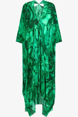 Roberto Cavalli Kaftano Lungo Stampa Malachite
