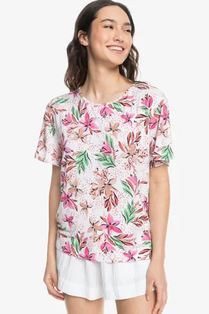 Roxy Flowers For Life - Maglietta in jersey stampata da Donna