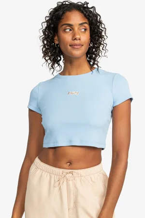 Roxy Active Collection - Maglietta a maniche corte con taglio corto da Donna