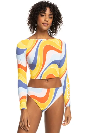 Roxy Crop Top - Rash Vest a Maniche Lunghe da Donna