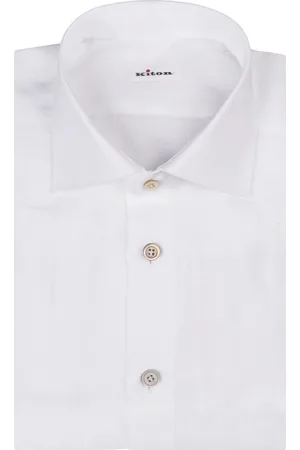 Kiton Camicia In Lino Bianco