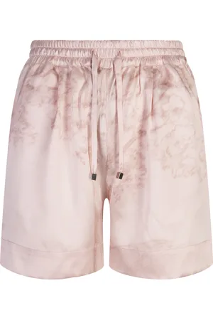 Kiton Shorts In Seta Rosa Stampata