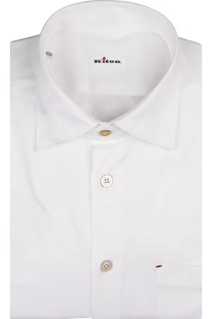 Kiton Camicia Nerano In Jersey Bianco