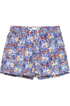 Kiton Shorts Da Mare Con Fantasia Floreale Multicolore