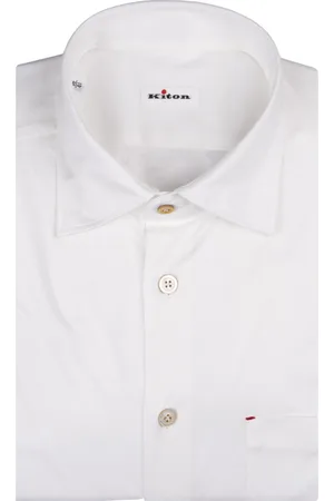Kiton Camicia Nerano In Jersey Bianco