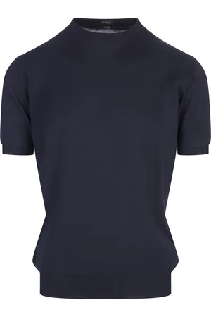Kiton T-Shirt In Maglia Di Cotone Blu