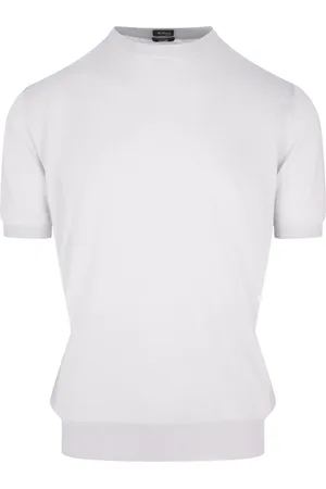 Kiton T-Shirt In Maglia Di Cotone Bianca