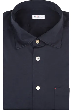 Kiton Camicia Nerano In Jersey Blu