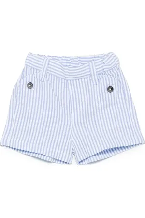 Tartine Et Chocolat Shorts In Cotone a Righe Bianco e Azzurro