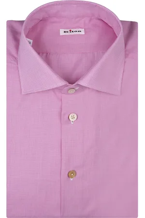 Kiton Camicia In Cotone Micro-Check rosa