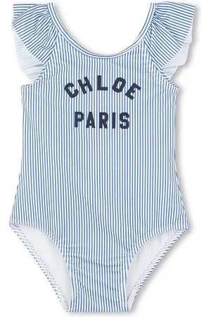 Chloé Costume Intero Azzurro Con Logo