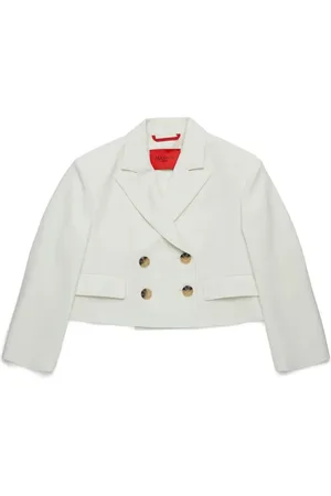 MAX&Co. Kids Giacca Blazer Doppiopetto Cropped Bianca