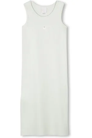 Givenchy Abito Smanicato a Costine Bianco Con Logo 4G