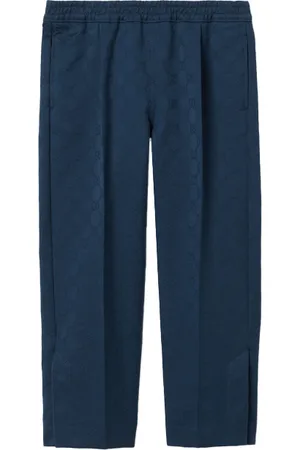 Gucci Pantaloni Blu Scuro Con Dettaglio Web