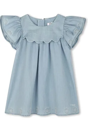 Chloé Abito Denim A Maniche Corte