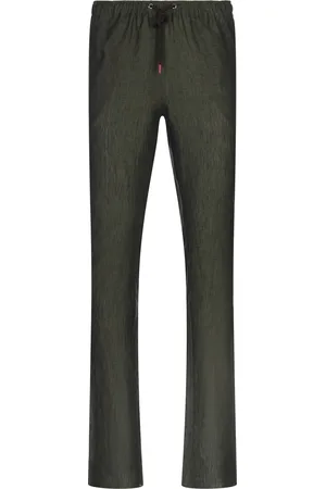 Kiton Pantaloni Pull-On Comfort In Lino Verde