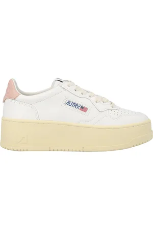Autry Sneakers Medalist Platform In Pelle Bianca e Rosa