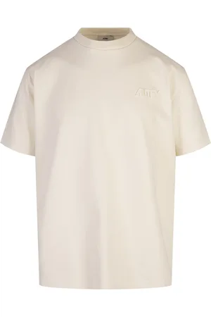 Autry T-Shirt Logo Tono Su Tono Beige Chiaro