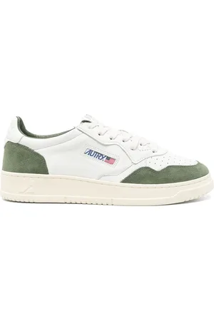 Autry Sneakers Medalist Low In Suede Verde Militare e Pelle Bianca