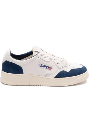 Autry Sneakers Medalist Low In Suede Blu Capri e Pelle Bianca
