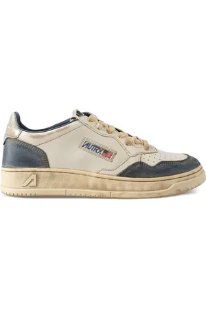 Autry Sneakers Medalist Low Super Vintage In Pelle E Suede Colore Space Blue e Silver