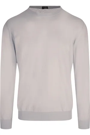 Kiton Pullover Girocollo In Cotone Grigio
