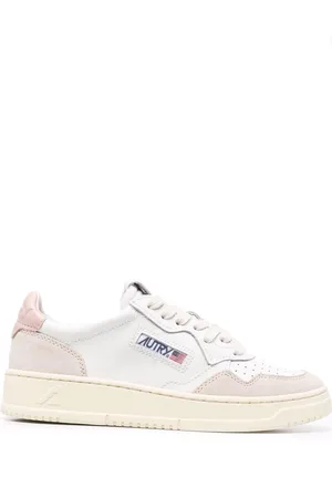 Autry Sneakers Medalist Low In Suede e Pelle Bianca e Rosa