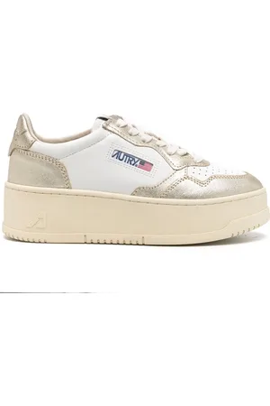 Autry Sneakers Low Medalist Platform Bianche e Oro