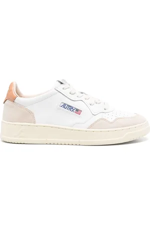 Autry Sneakers Medalist Low In Suede e Pelle Bianca e Sandstorm