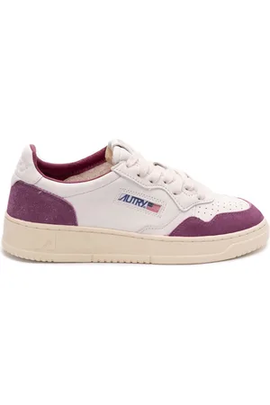 Autry Sneakers Medalist Low In Pelle Bianca e Suede Viola