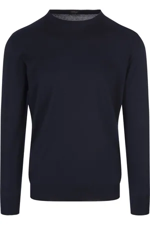 Kiton Pullover Girocollo In Cotone Blu