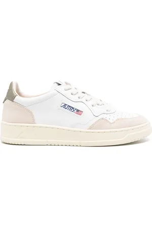 Autry Sneakers Medalist Low In Suede e Pelle Bianca e Covert Green