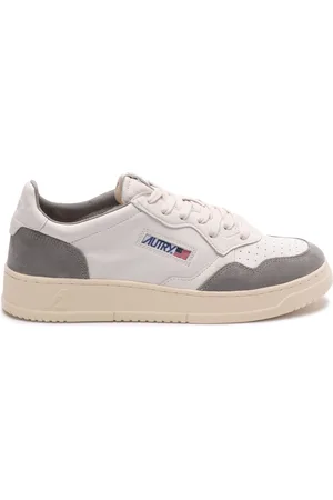 Autry Sneakers Medalist Low In Suede Grigio e Pelle Bianca