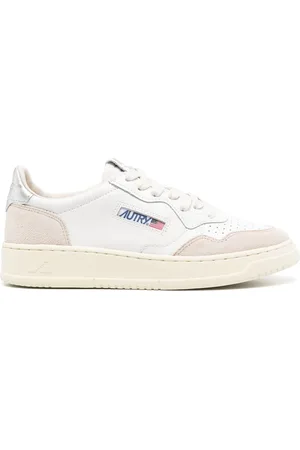 Autry Sneakers Medalist Low In Suede e Pelle Bianca e Argento
