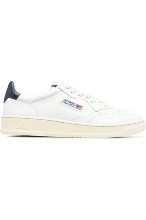 Autry Sneakers Medalist Low In Pelle Bianca e Blu Navy
