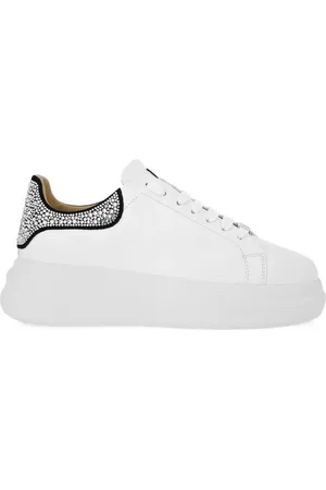 Philipp Plein Low Top Sneakers Monogram Strass Bianche
