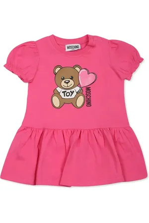 Moschino Vestitino Fucsia Moschino Teddy Bear Con Lecca-Lecca a Forma Di Cuore