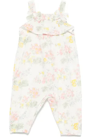 Tartine Et Chocolat Jumpsuit In Misto Lino Con Stampa Floreale