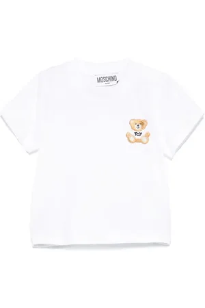 Moschino T-Shirt Bianca Con Ricamo Teddy