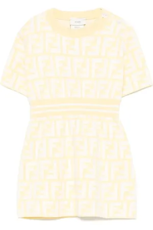 Fendi Vestitino Giallo Con Motivo FF All-Over