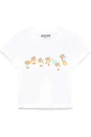 Moschino T-Shirt Bianca Con Stampa e Ricamo