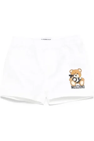 Moschino Shorts Bianchi Con Stampa Moschino Teddy Bear