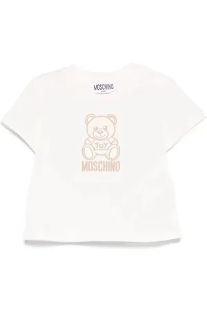 Moschino T-Shirt Bianca Con Ricamo Moschino Teddy Bear